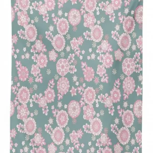 romantic pastel foliage 3d printed tablecloth table decor 5216