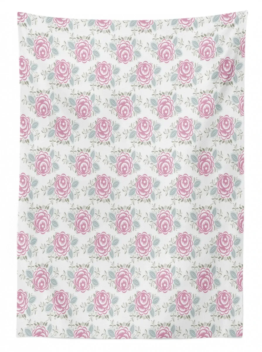 romantic pastel rose 3d printed tablecloth table decor 4350
