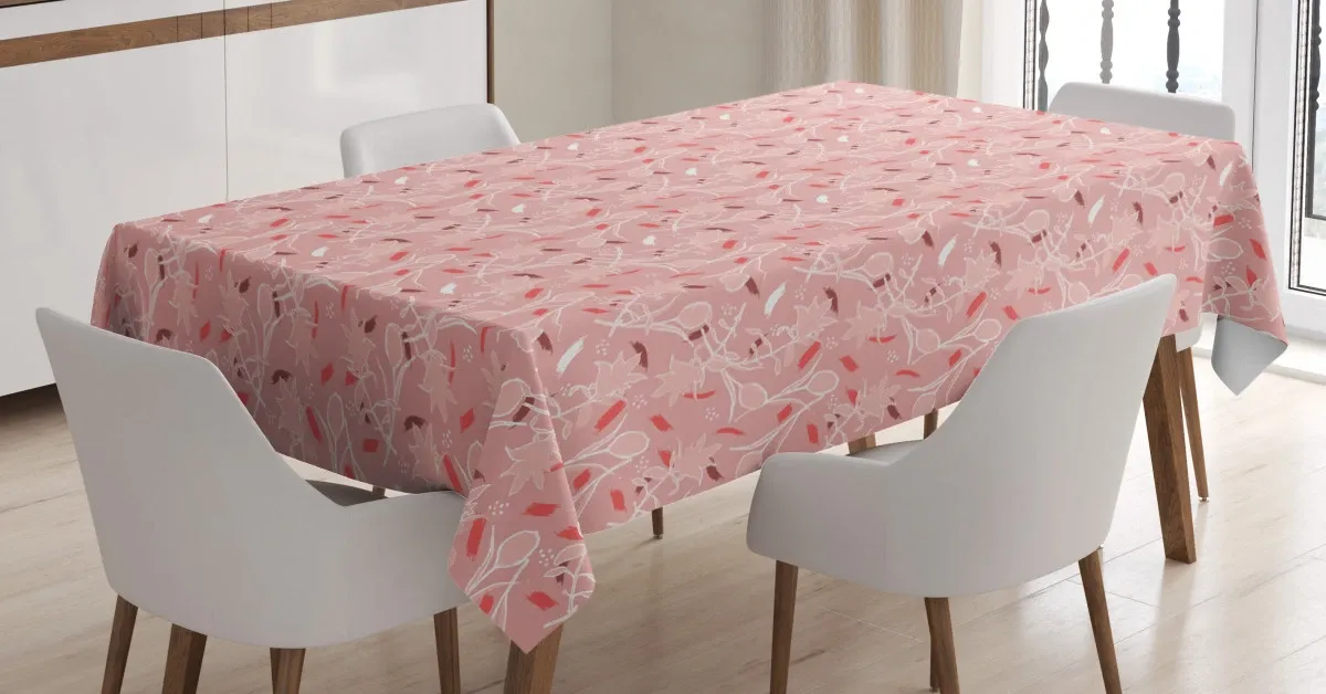 romantic rose brushstrokes 3d printed tablecloth table decor 3538