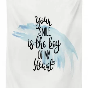 romantic words brushstrokes 3d printed tablecloth table decor 5739