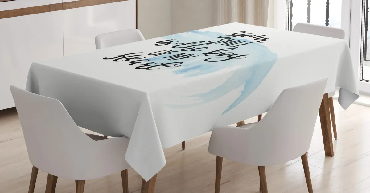 romantic words brushstrokes 3d printed tablecloth table decor 7808