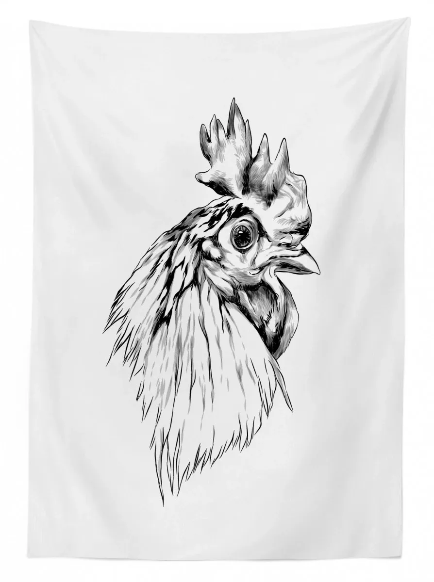 Rooster Head Portrait 3D Printed Tablecloth Table Decor rooster head portrait 3d printed tablecloth table decor 3591