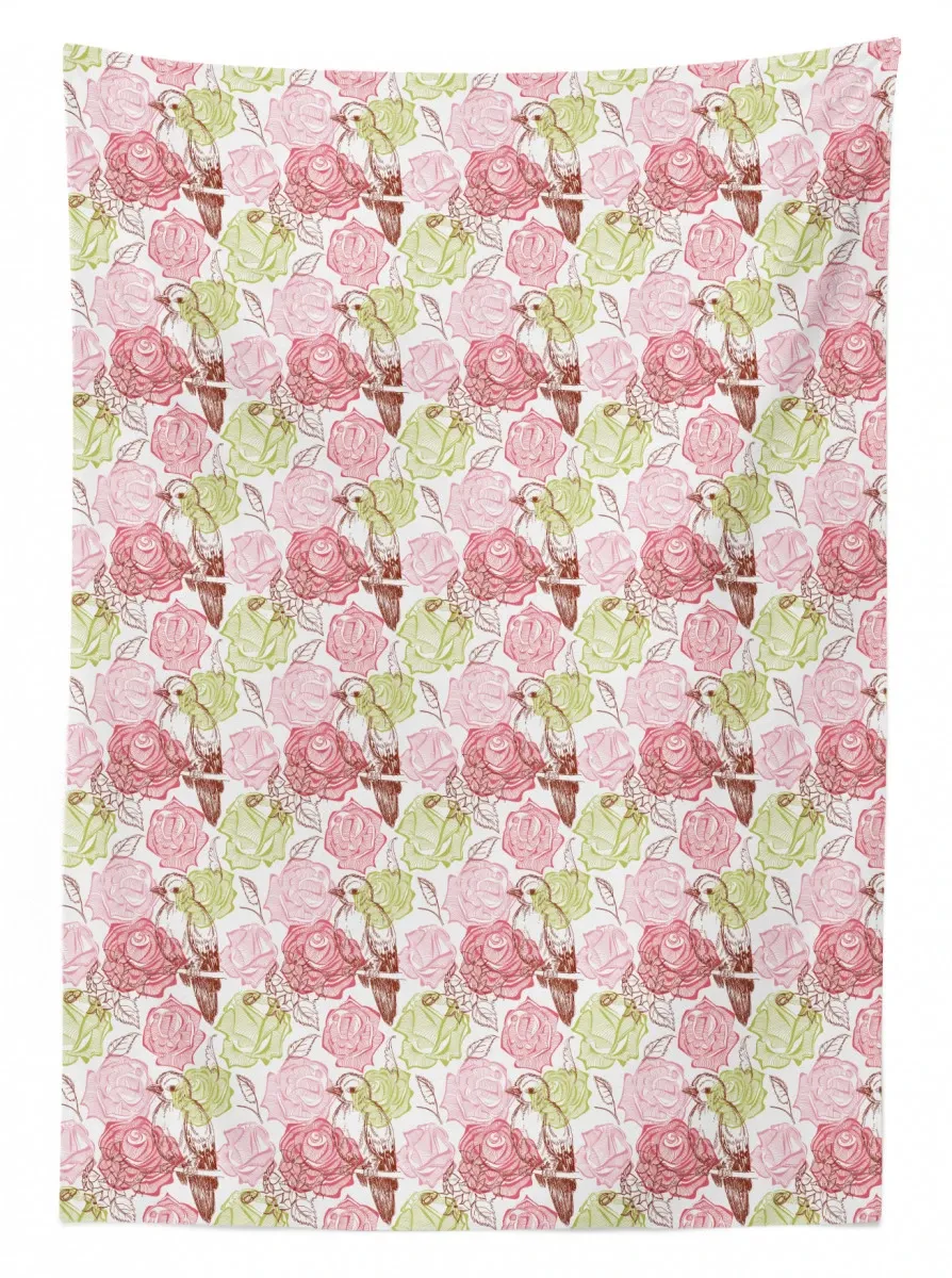 rose bouquetnd sakurtree 3d printed tablecloth table decor 5586