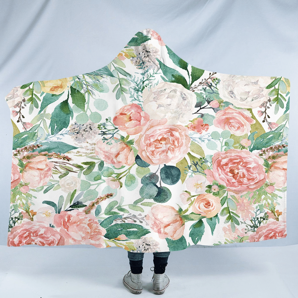 Rose Garden SW0459 Hooded Blanket Cloak Blanket rose garden sw0459 hooded blanket cloak blanket 7226