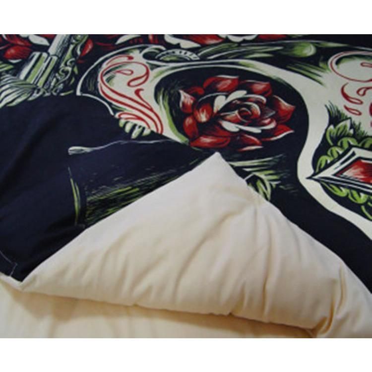 rose skull sugar pistol printed bedding set bedroom decor 2571