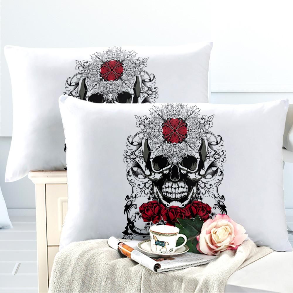rose sugar skull face printed bedding set bedroom decor 8649