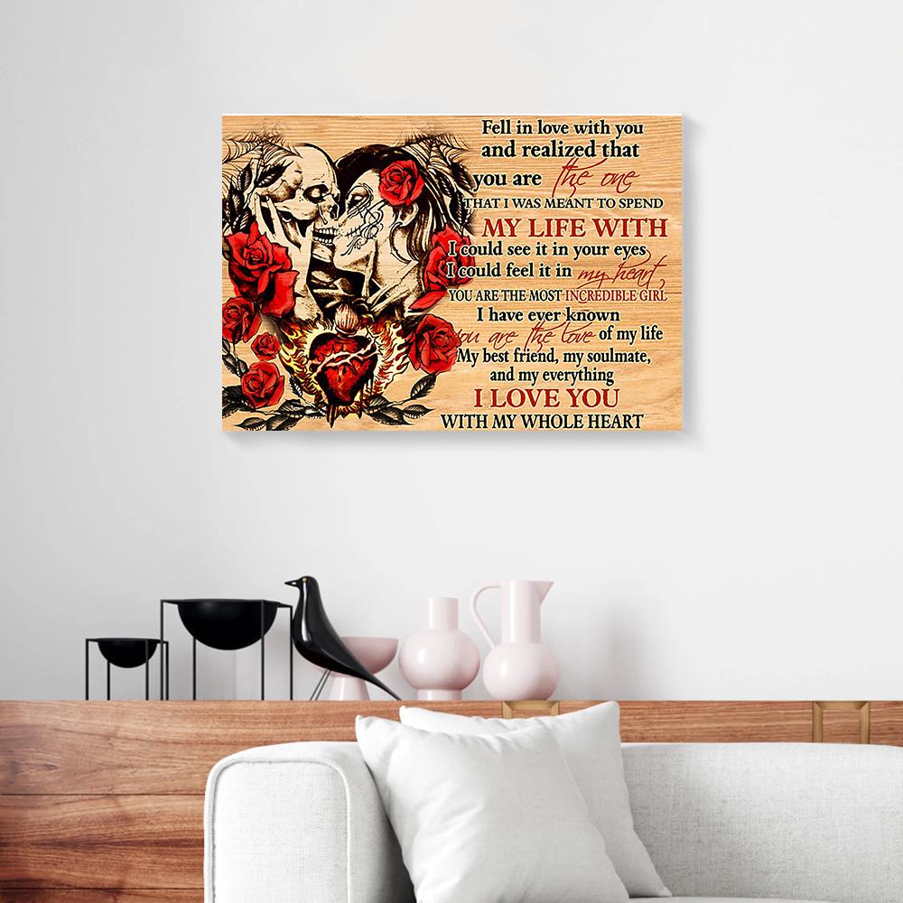 rose sugar skull love canvas prints wall art decor 5809