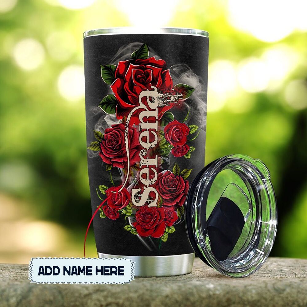 Roses Skull Zero Personalized Stainless Steel Tumbler roses skull zero personalized stainless steel tumbler 1887