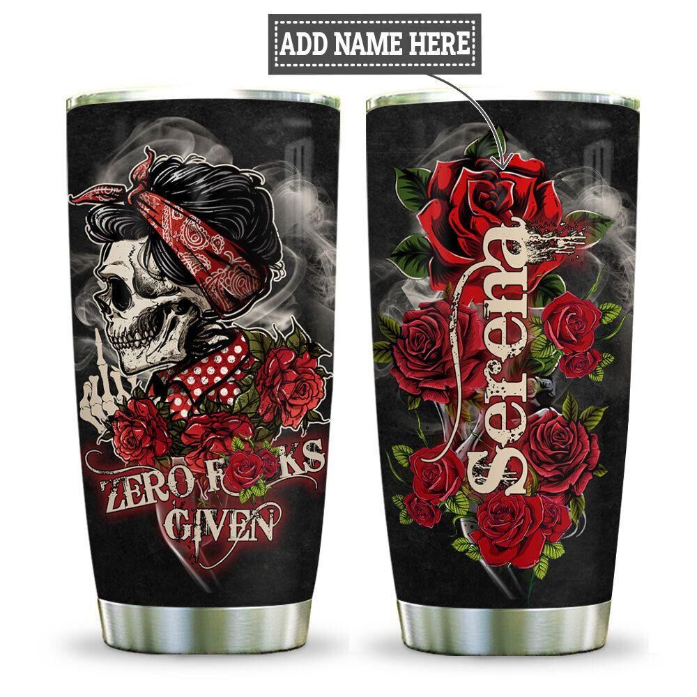 Roses Skull Zero Personalized Stainless Steel Tumbler roses skull zero personalized stainless steel tumbler 6767
