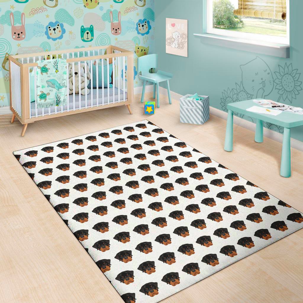 rottweiler face pattern print area rug floor decor 1093