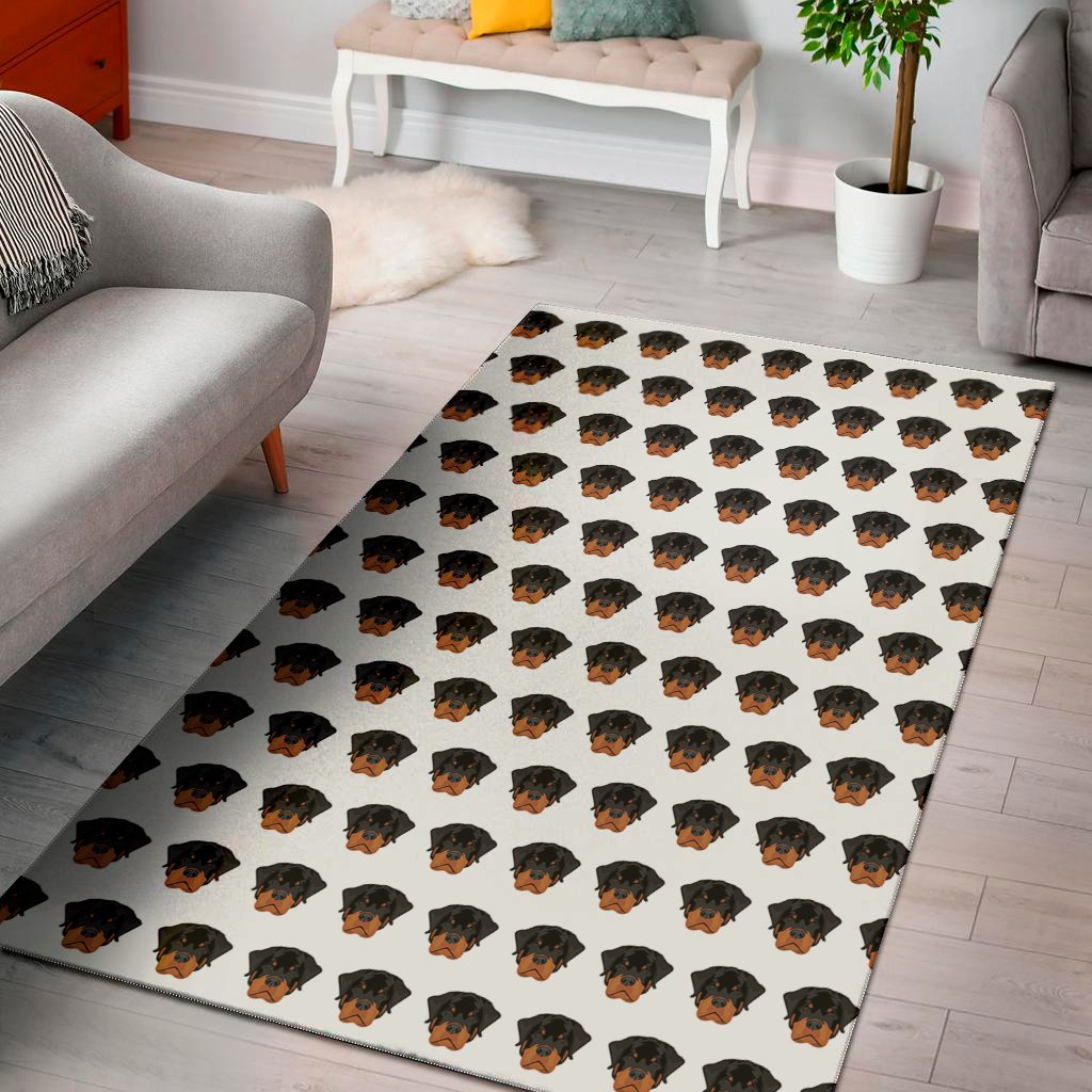 rottweiler face pattern print area rug floor decor 4270
