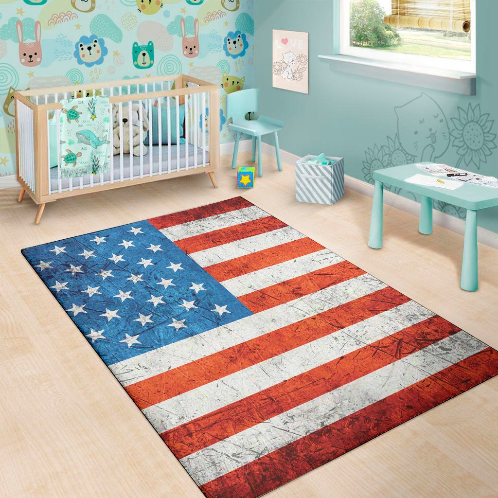 rough usa flag print area rug floor decor 3044