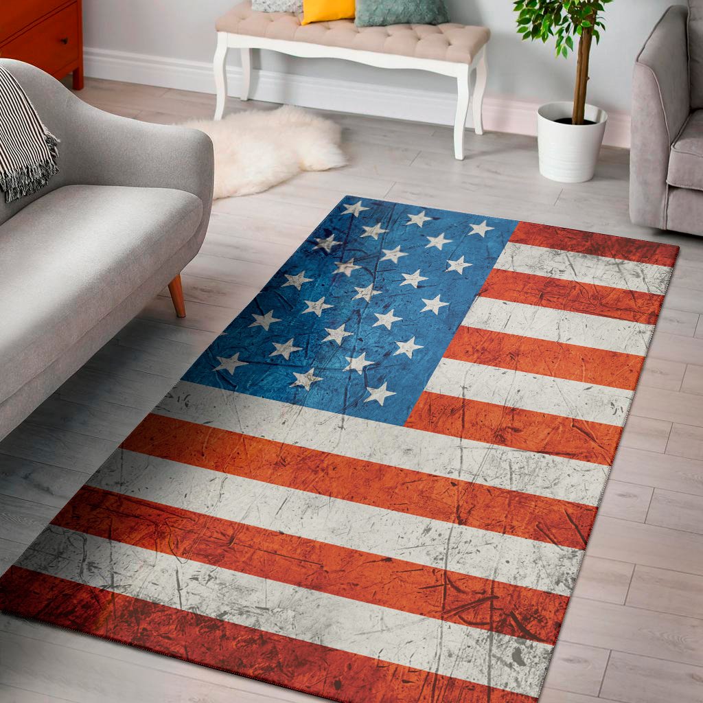 rough usa flag print area rug floor decor 3304