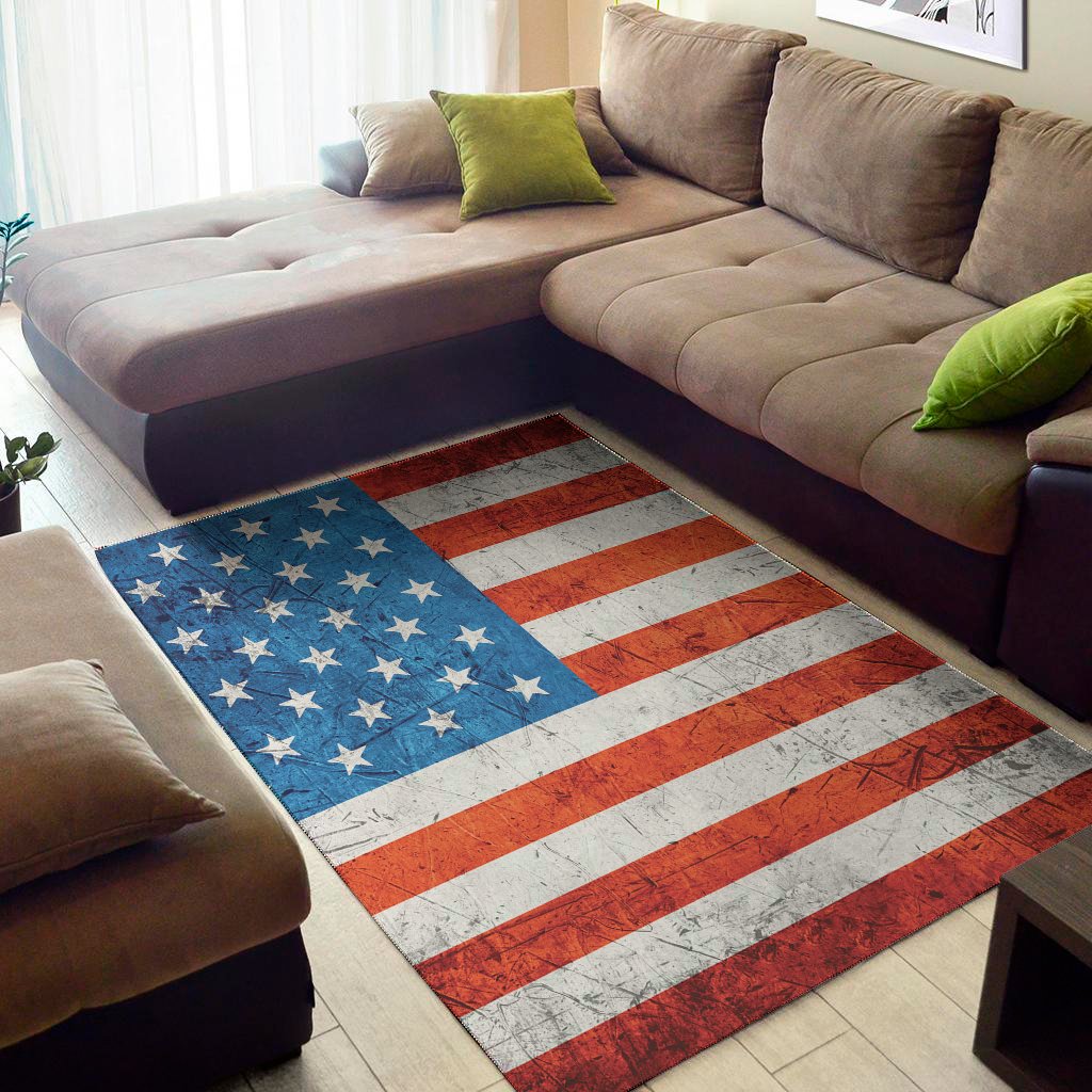 rough usa flag print area rug floor decor 4431