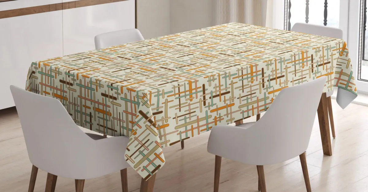 rounded colorful lines 3d printed tablecloth table decor 3094