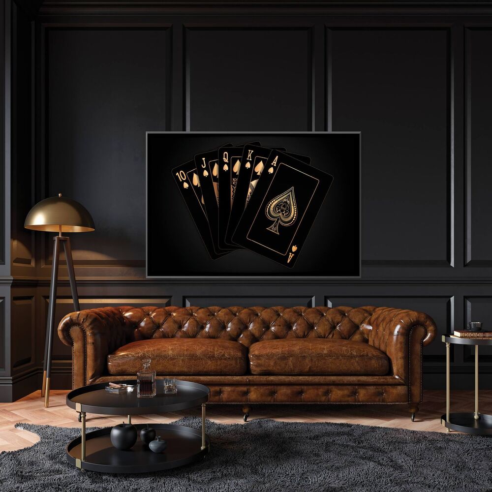 royal flush gold motivational positive canvas print wall art decor 2351