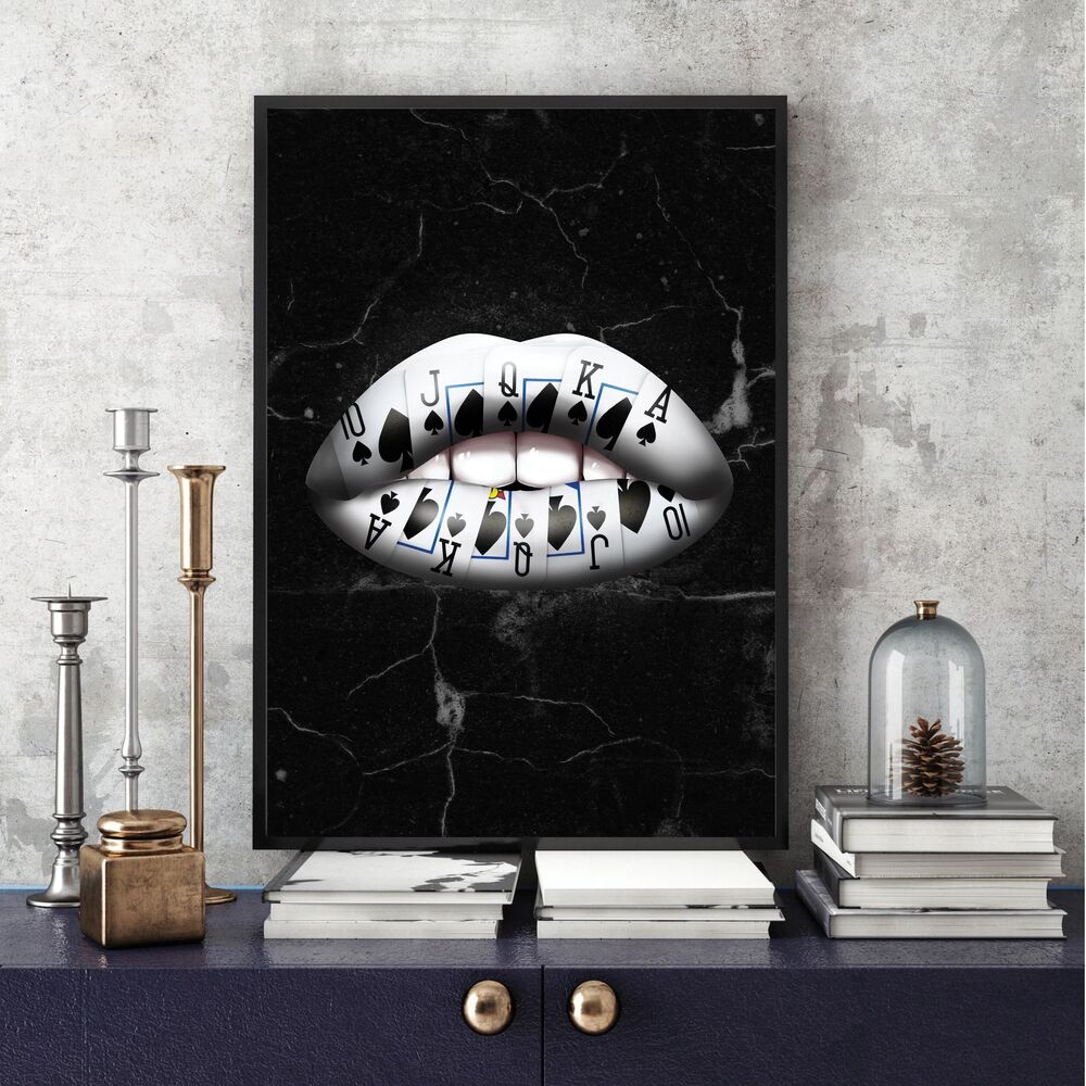 Royal Flush Lips Spades Motivational Positive Canvas Print - Wall Art Decor royal flush lips spades motivational positive canvas print wall art decor 2061