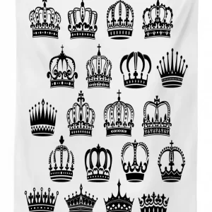 royal medieval crowns vintage 3d printed tablecloth table decor 3370