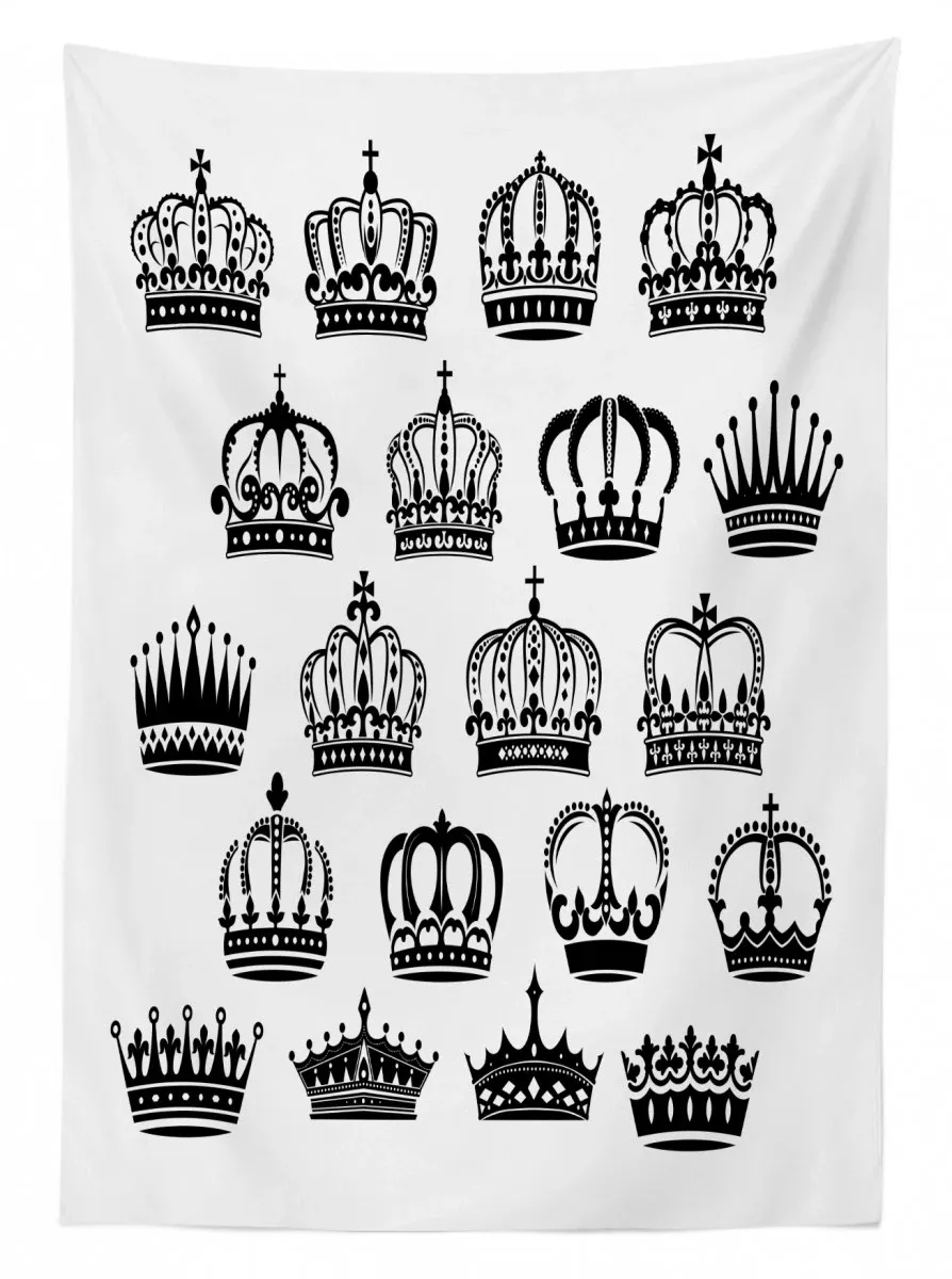 royal medieval crowns vintage 3d printed tablecloth table decor 3370
