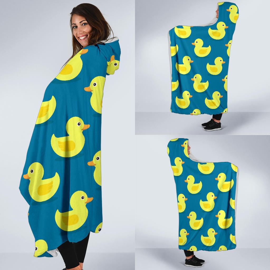 Rubber Duck Pattern Print Hooded Blanket Cloak Blanket rubber duck pattern print hooded blanket cloak blanket 1538
