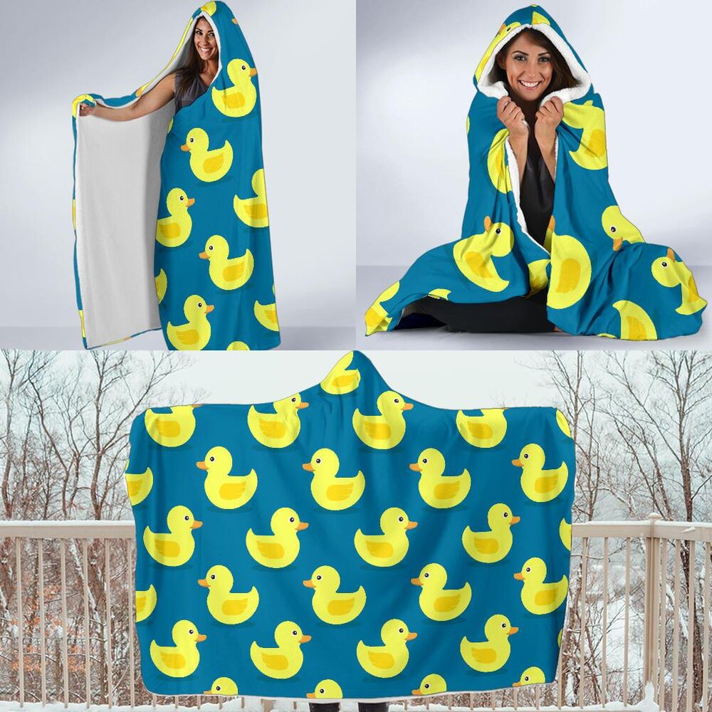 Rubber Duck Pattern Print Hooded Blanket Cloak Blanket rubber duck pattern print hooded blanket cloak blanket 2444