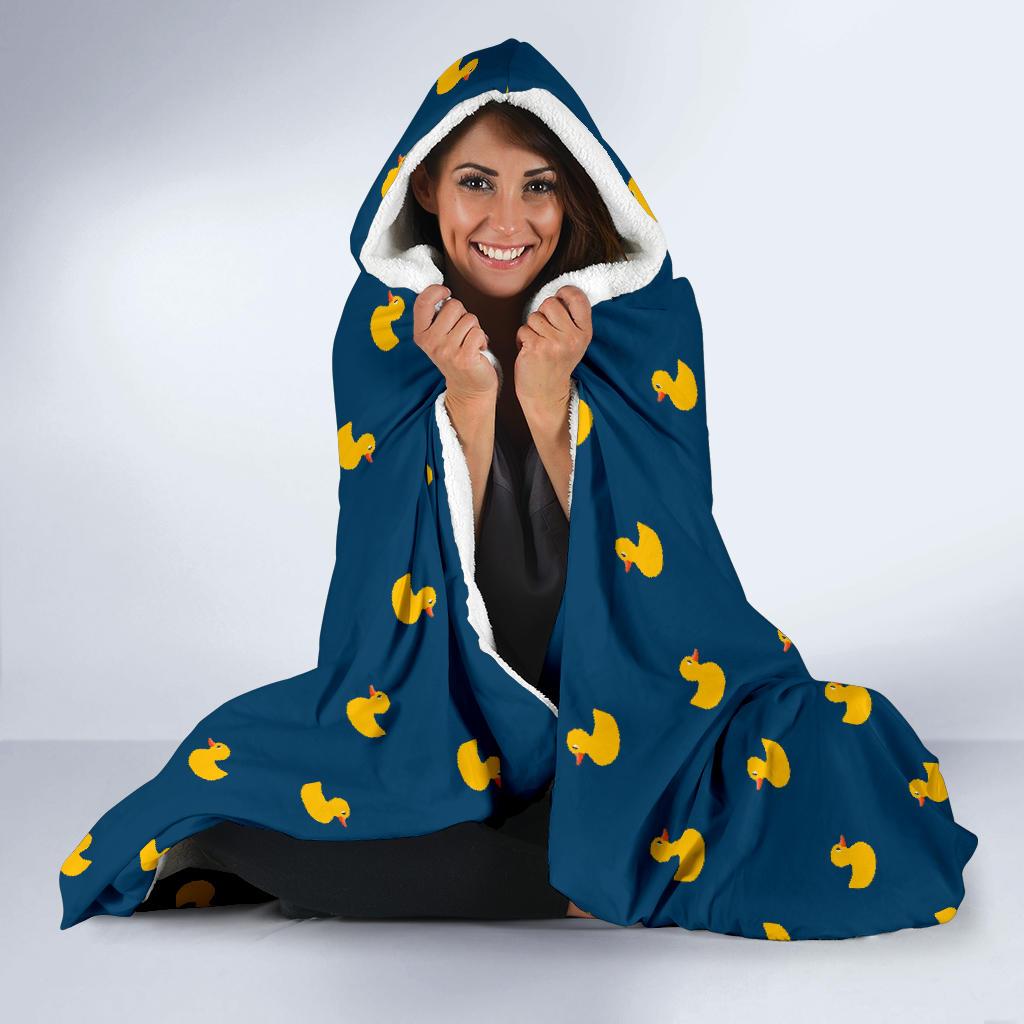 rubber duck polka dot pattern print hooded blanket cloak blanket 4235