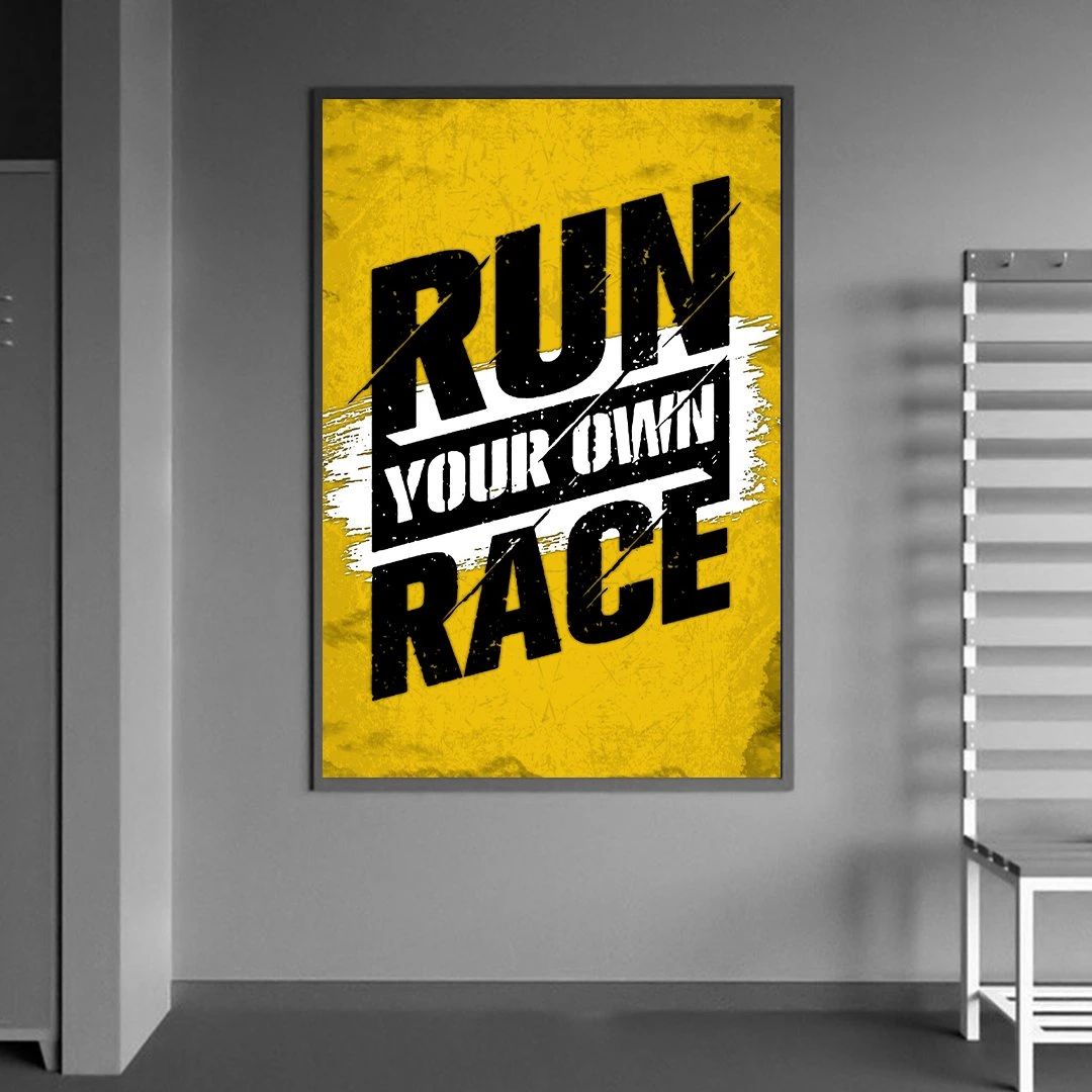 Run For Own Race Motivational Positive Canvas Print - Wall Art Decor run for own race motivational positive canvas print wall art decor 6578