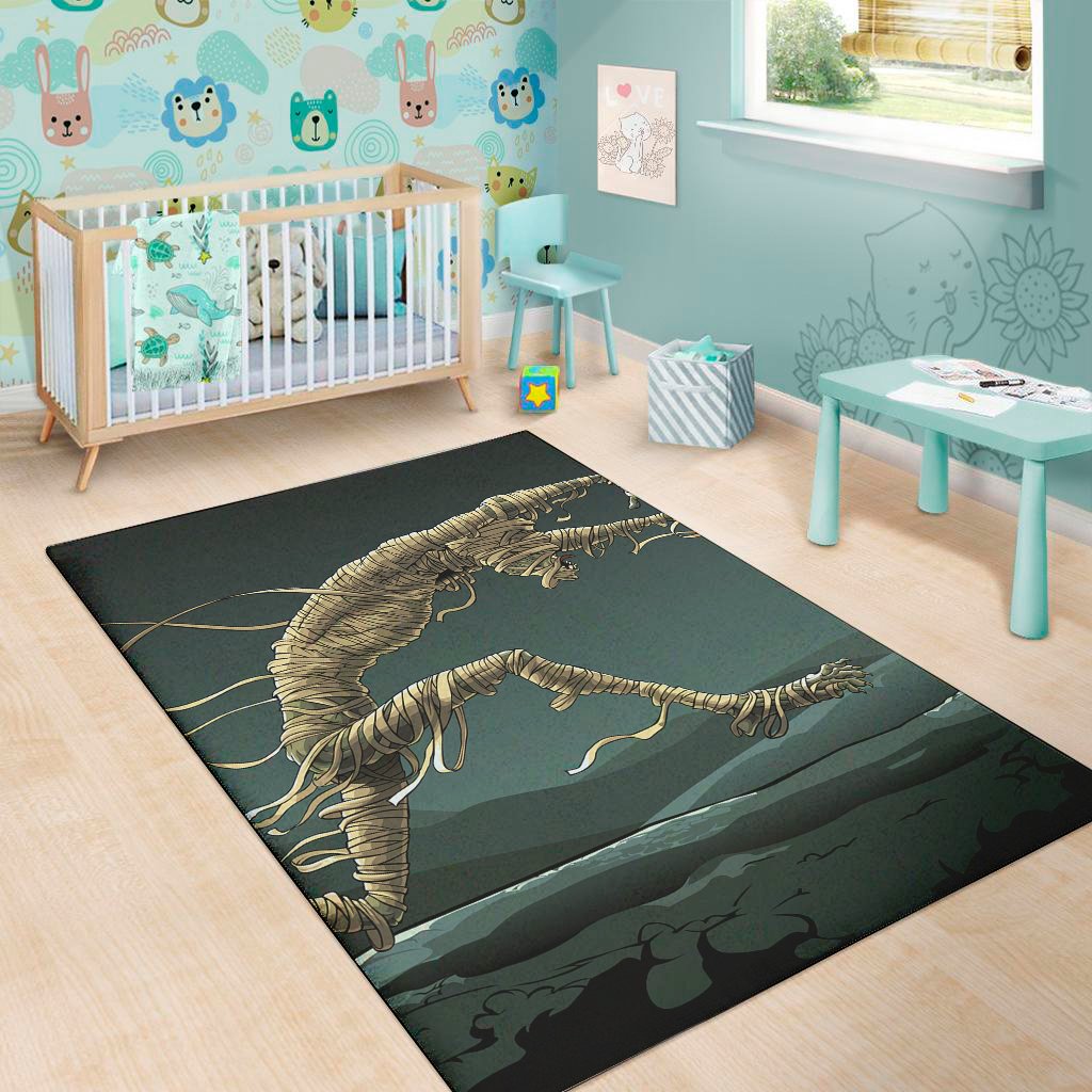 running mummy print area rug floor decor 6839