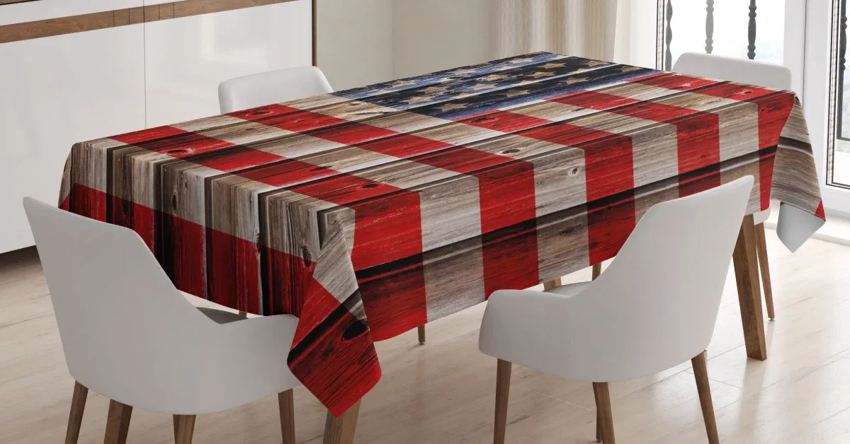 rustic flag design 3d printed tablecloth table decor 5250