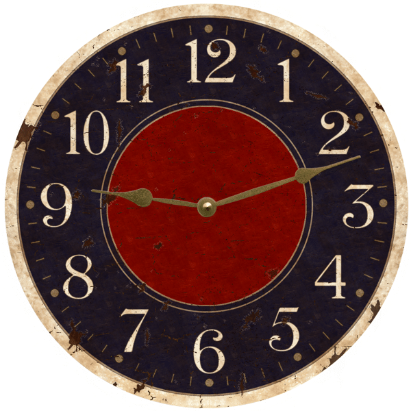 rustic navy blue and red background wall clock decoration gift 2136