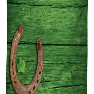 rusty horseshoe shamrock 3d printed tablecloth table decor 6573