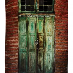 Rusty Old Retro Door 3D Printed Tablecloth Table Decor 1 rusty old retro door 3d printed tablecloth table decor 3675