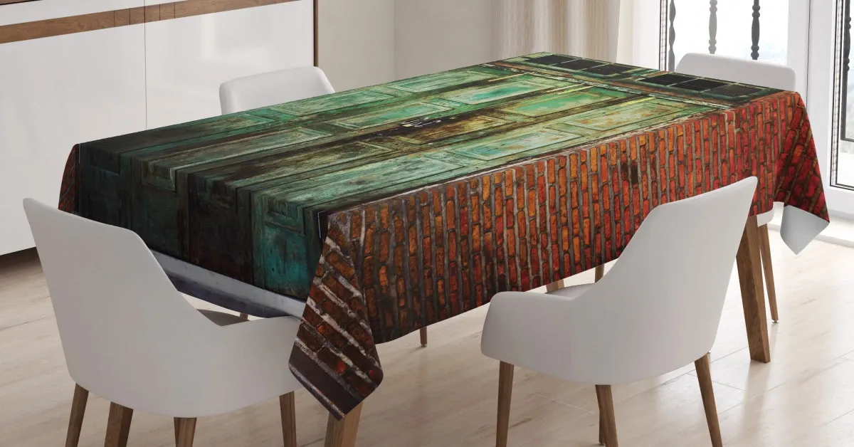 Rusty Old Retro Door 3D Printed Tablecloth Table Decor rusty old retro door 3d printed tablecloth table decor 7256