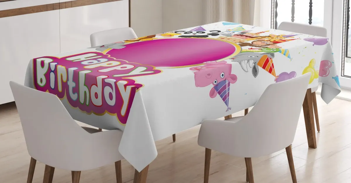 safari animals party 3d printed tablecloth table decor 7564