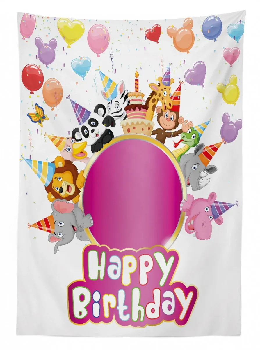 safari animals party 3d printed tablecloth table decor 7984