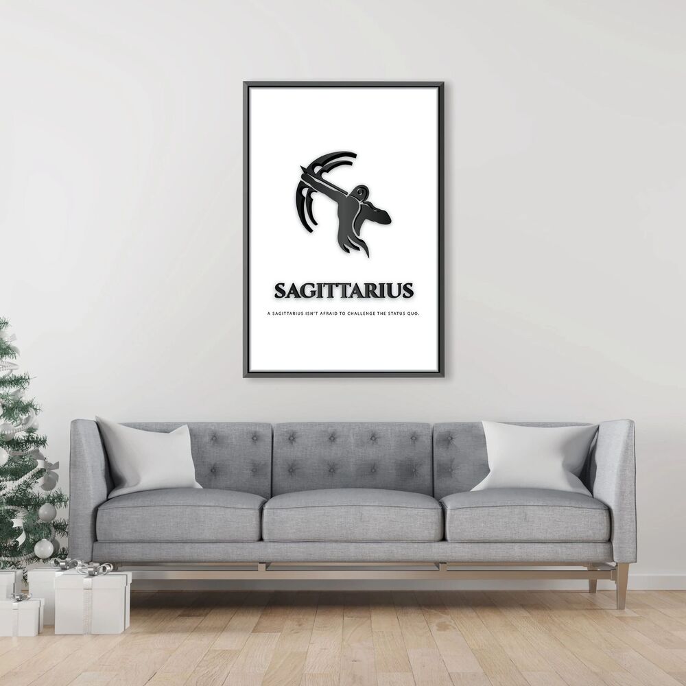 sagittarius white motivational positive canvas print wall art decor 1654