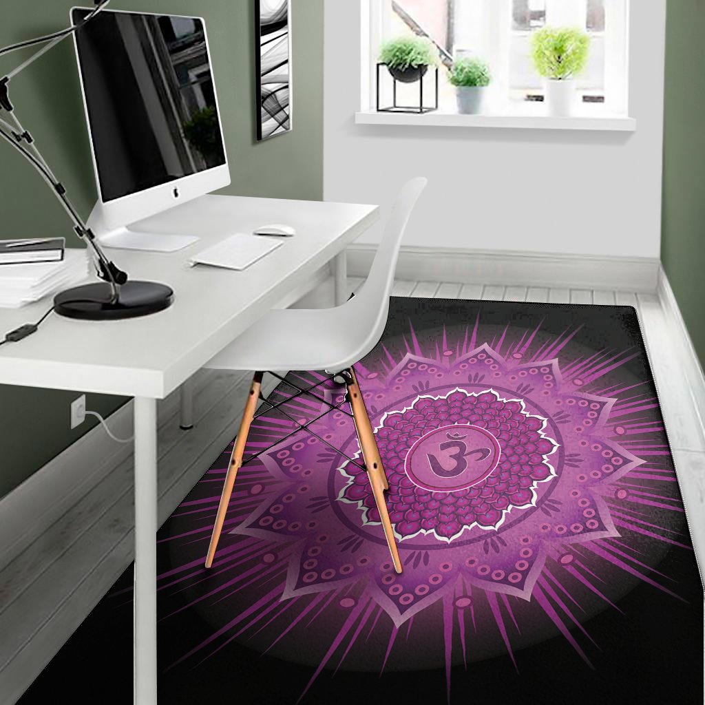 sahasrara chakra mandala print area rug floor decor 1685