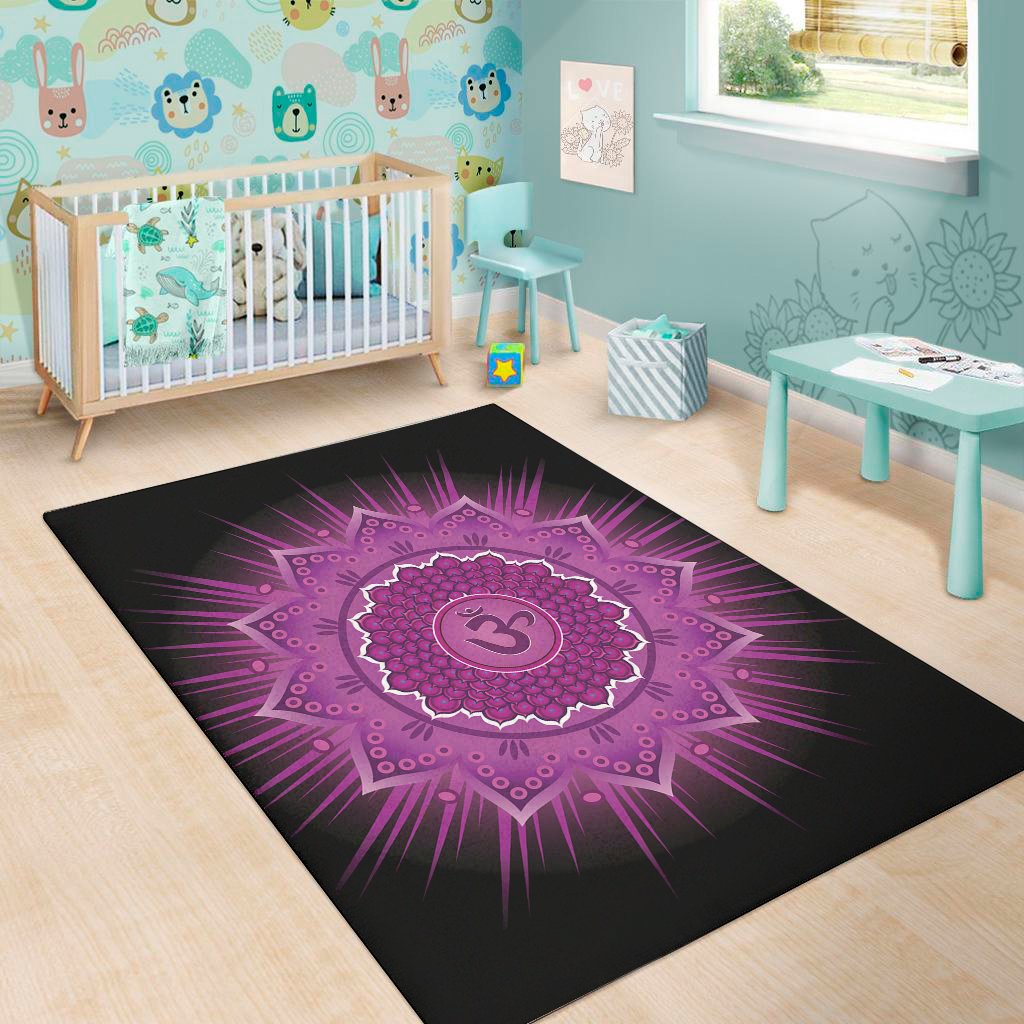 sahasrara chakra mandala print area rug floor decor 3269