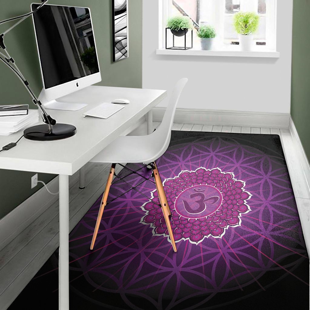 sahasrara chakra spiritual print area rug floor decor 4752