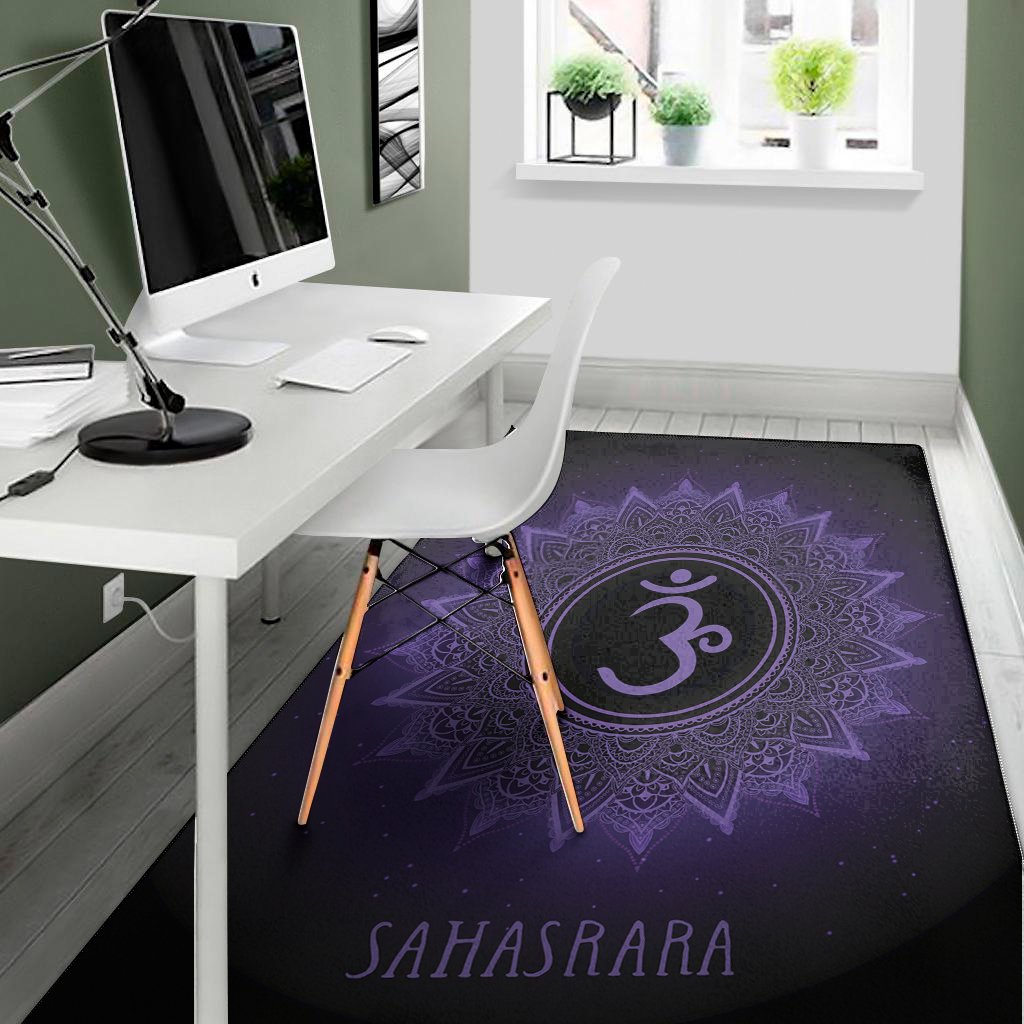 sahasrara chakra symbol print area rug floor decor 5252