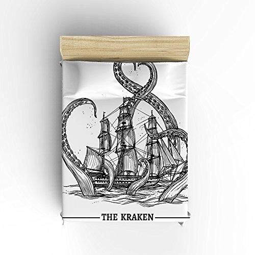 Sail Boat Waves And Octopus Kraken Tentacles Sketch Duvet Cover Bedding Set Bedroom Decor sail boat waves and octopus kraken tentacles sketch duvet cover bedding set bedroom decor 2386
