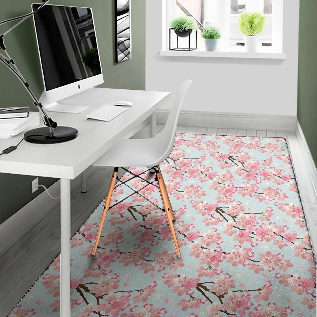 sakura flower cherry blossom print area rug floor decor 3559