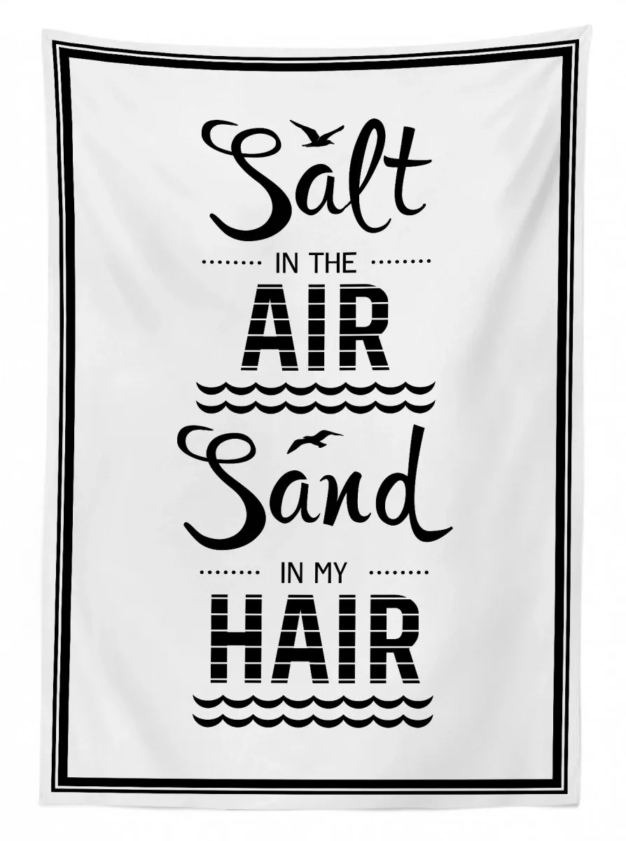 salt in the air salt in hair 3d printed tablecloth table decor 6028