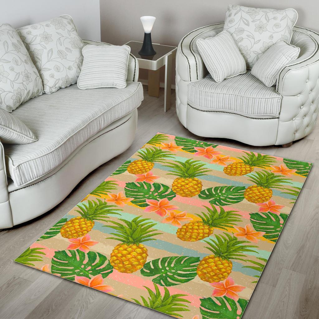 sand beach pineapple pattern print area rug floor decor 2995