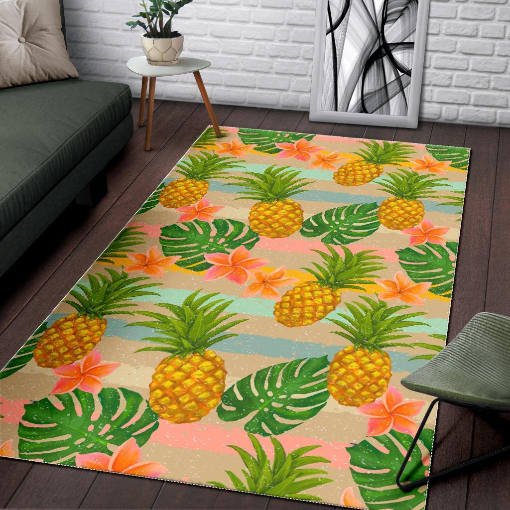 sand beach pineapple pattern print area rug floor decor 4942