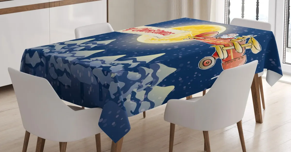 Santa Claus Airline 3D Printed Tablecloth Table Decor santa claus airline 3d printed tablecloth table decor 2853