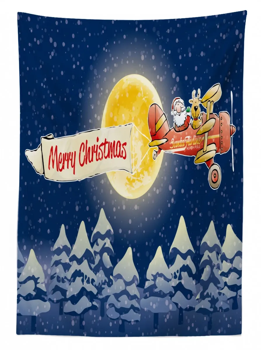 Santa Claus Airline 3D Printed Tablecloth Table Decor santa claus airline 3d printed tablecloth table decor 7012