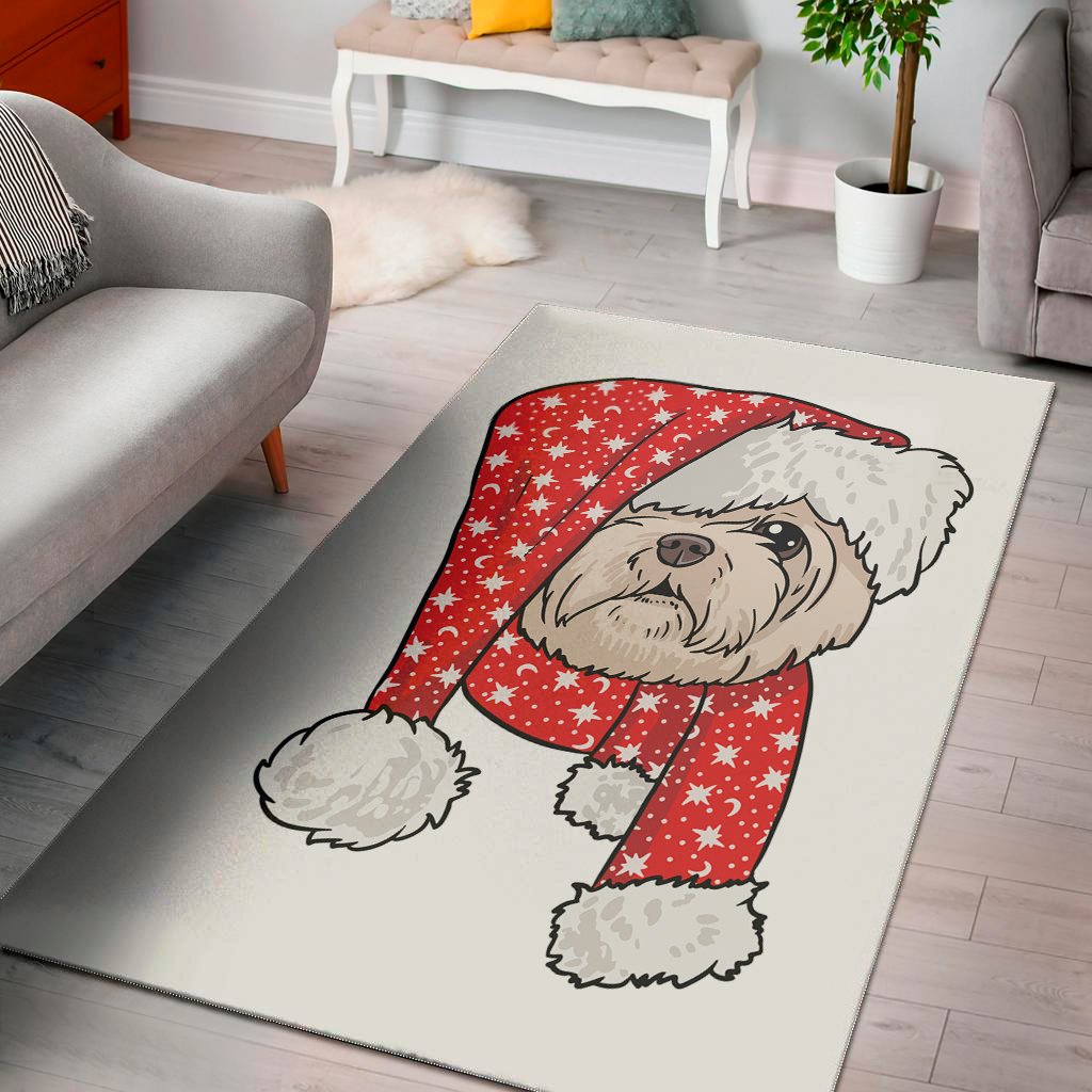 Santa Shih Tzu Print Area Rug Floor Decor santa shih tzu print area rug floor decor 8470