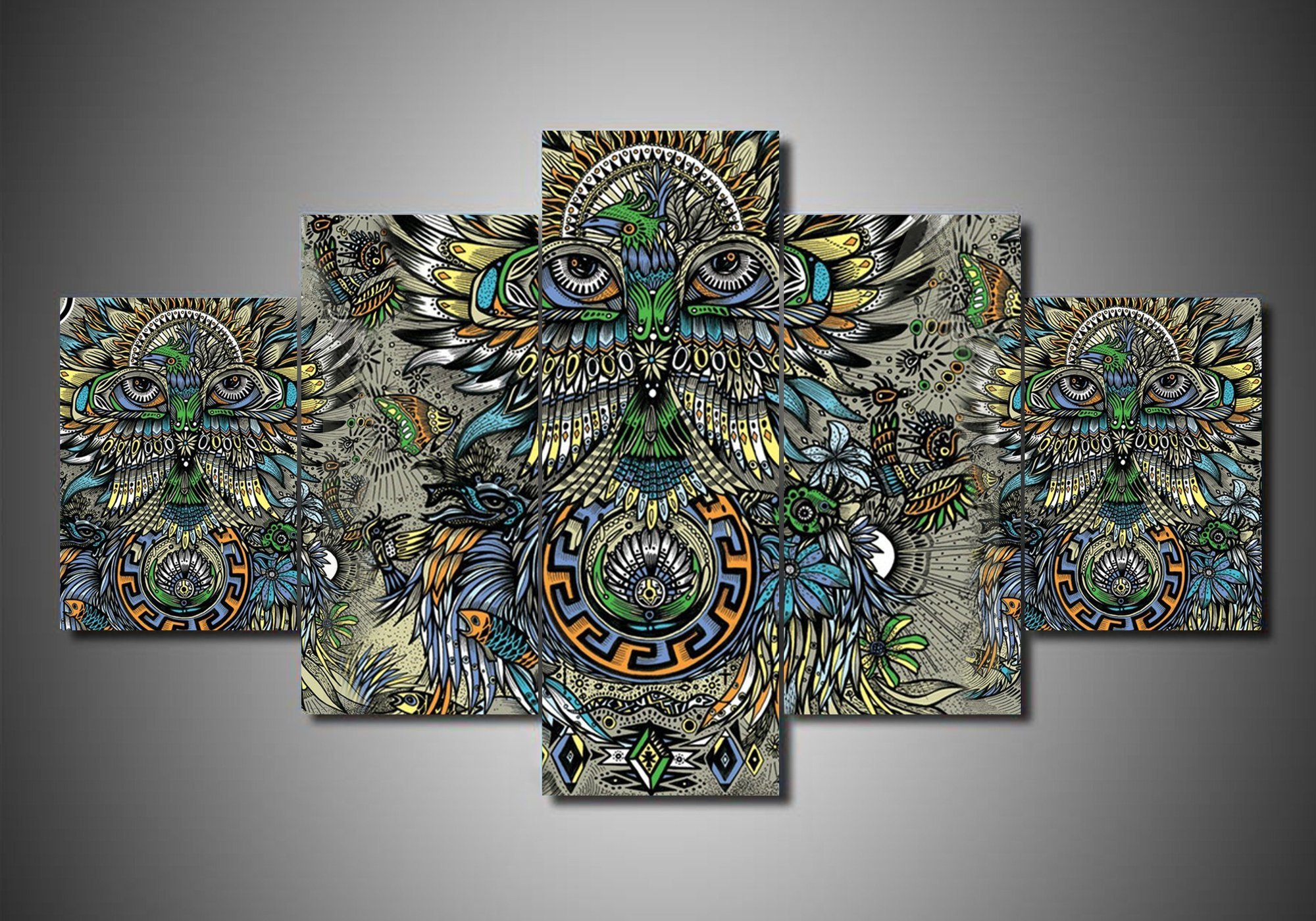 santana abstract 5 panel canvas art wall decor 4043