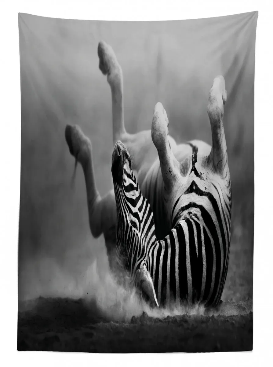 savage zebra striped 3d printed tablecloth table decor 7804